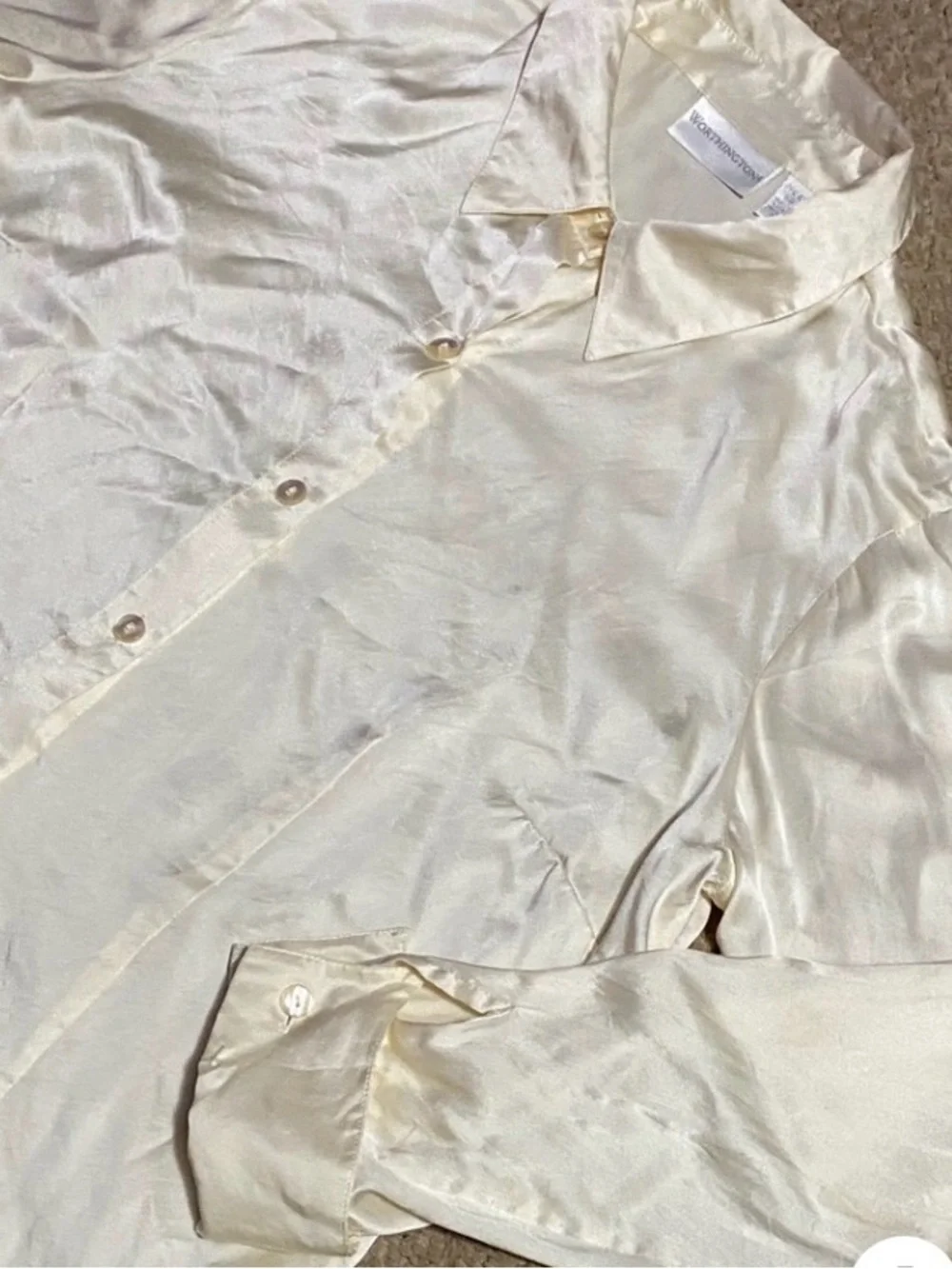 Worthington women’s size large 100% silk, long sleeve dress blouse - Picture 5 of 16